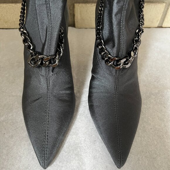 GUESS Women's Forsta Gray Satin Pointy Toe Stiletto Angle Boot, Size 7.5M - NEW - Picture 6 of 12